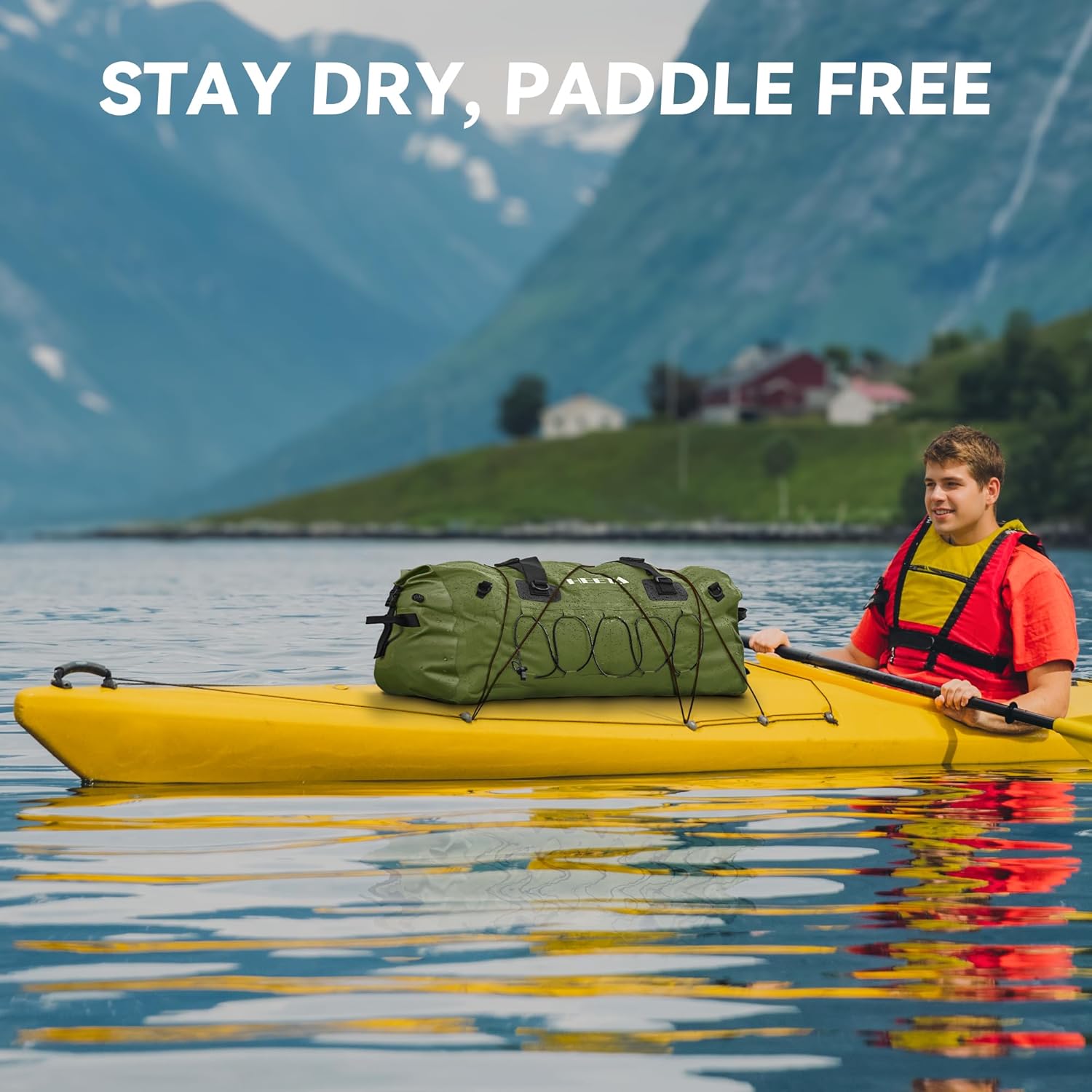 Waterproof Duffel Bag Motorcycle Dry Bag Backpack, 60L/80L Extra Large Rolltop Travel Duffle Bags with Straps & Handles for Kayaking Rafting Boating Canoeing Camping Gym Beach Cruise Ship - Image 8